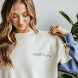 1897 Active Don’t Know Don’t Care Sweatshirt for Women in Cream/Blue