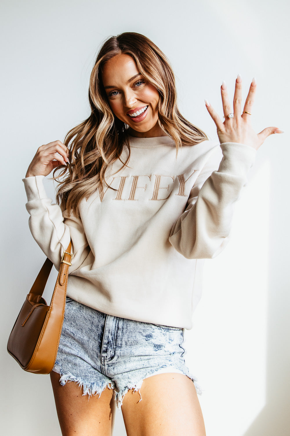 1897 Active Wifey Sweatshirt for Women in Cream