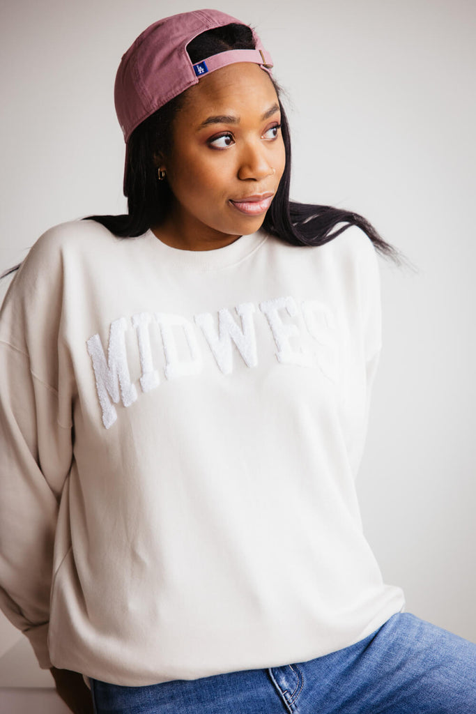 1897 Active Chenille Patch Midwest Fleece Crewneck for Women