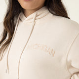 1897 Active Michigan Embroidered Sweatshirt for Women in Cream