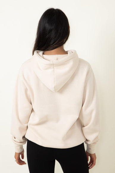 1897 Active Michigan Embroidered Hoodie for Women in Cream