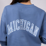 1897 Active Michigan Lake Life Fleece Sweatshirt for Women in Cream/Blue