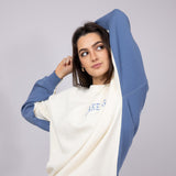 1897 Active Michigan Lake Life Fleece Sweatshirt for Women in Cream/Blue