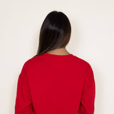 1897 Active Very Merry Patch Embroidered Fleece Sweatshirt for Women in Red