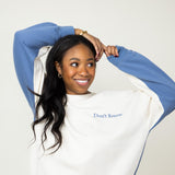1897 Active Don’t Know Don’t Care Sweatshirt for Women in Cream/Blue