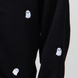 1897 Active Ghost Embroidery Sweatshirt for Women in Black