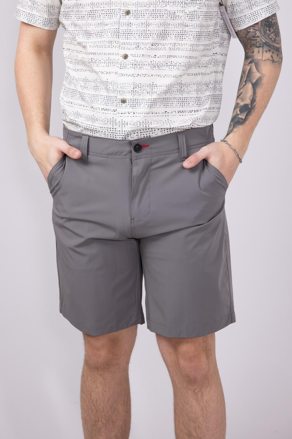 1897 Legends 9” Hydro Flat Front Shorts for Men in Light Grey