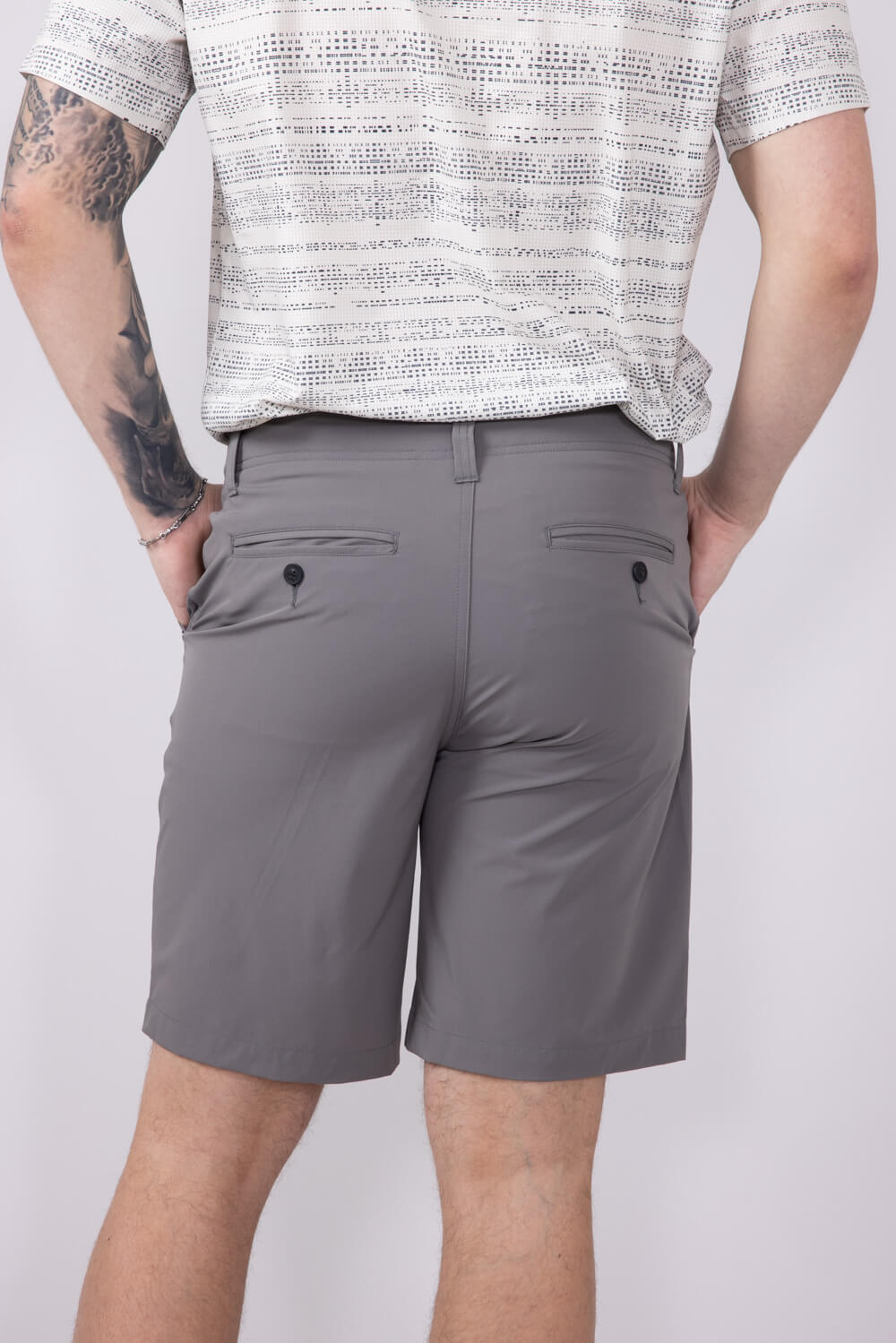 1897 Legends 9” Hydro Flat Front Shorts for Men in Light Grey