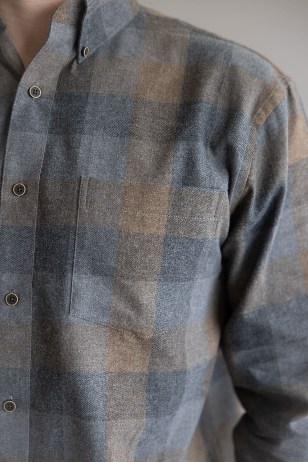 1897 Legends Flannel Shirt for Men in Grey/Brown Plaid 