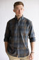1897 Legends Flannel Shirt for Men in Grey/Brown Plaid 