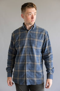 1897 Legends Flannel Shirt for Men in Indigo Plaid