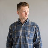 1897 Legends Flannel Shirt for Men in Indigo Plaid