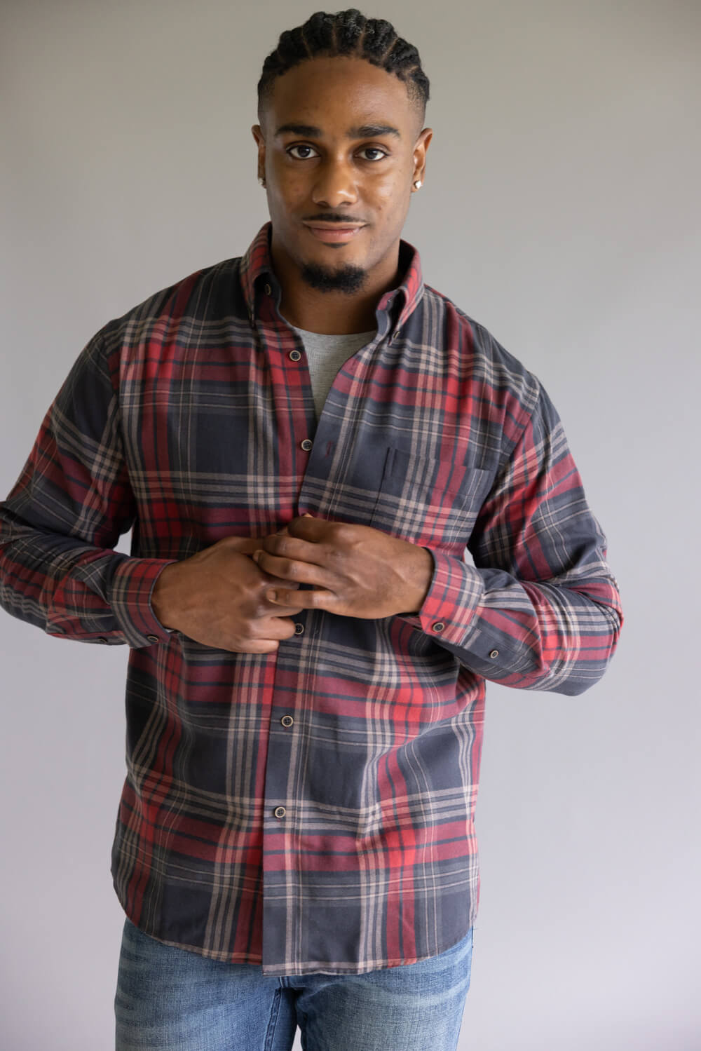 1897 Legends Flannel Shirt for Men in Red Multi Plaid