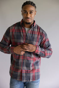 1897 Legends Flannel Shirt for Men in Red Multi Plaid