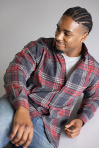 1897 Legends Flannel Shirt for Men in Red Multi Plaid