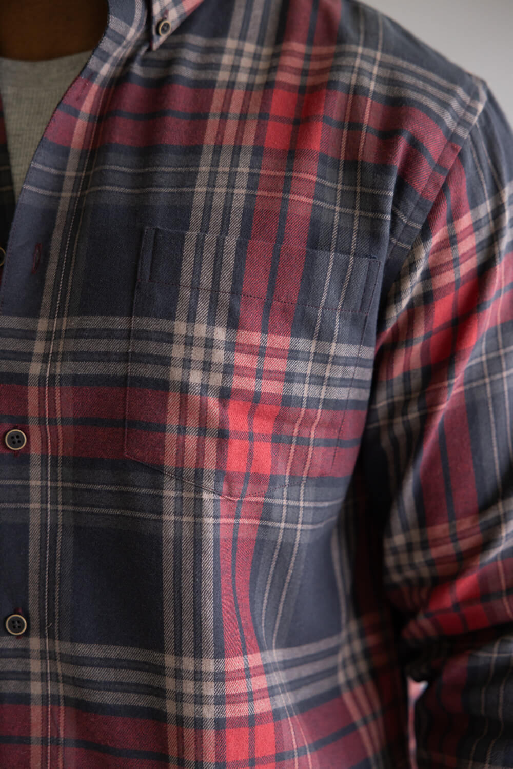 1897 Legends Flannel Shirt for Men in Red Multi Plaid