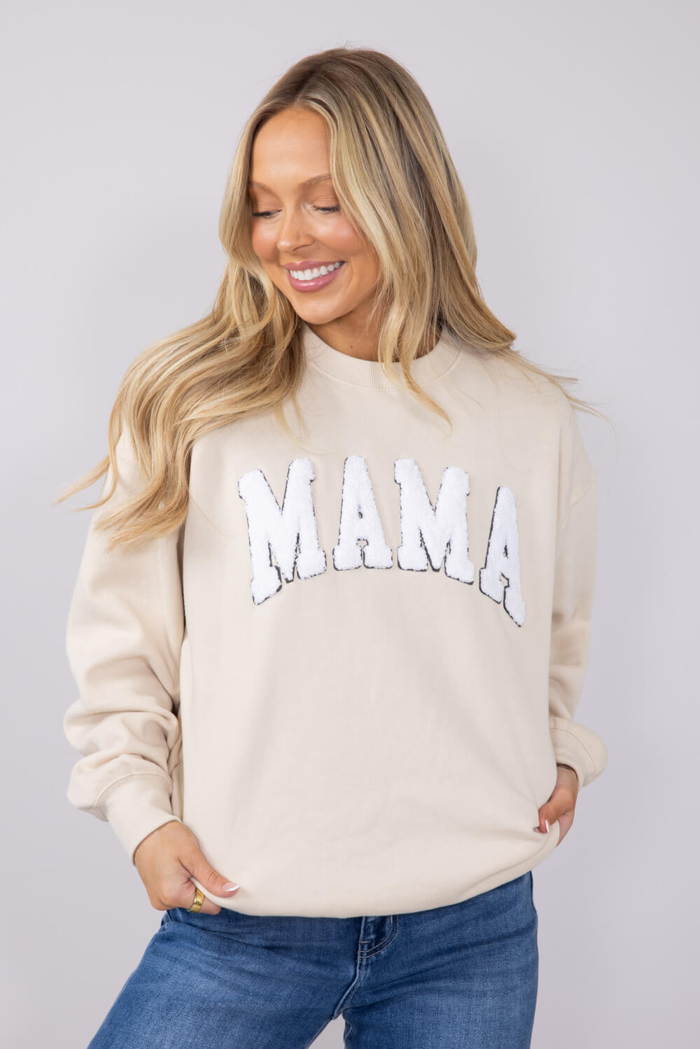 1897 Active Mama Chenille Patch Sweatshirt for Women in