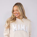 1897 Active Mama Chenille Patch Sweatshirt for Women in Cream