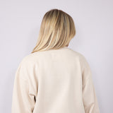1897 Active Mama Chenille Patch Sweatshirt for Women in Cream