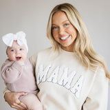 1897 Active Mama Chenille Patch Sweatshirt for Women in Cream