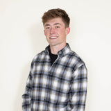 Plaid Flannel Shirt for Men in Green/Blue