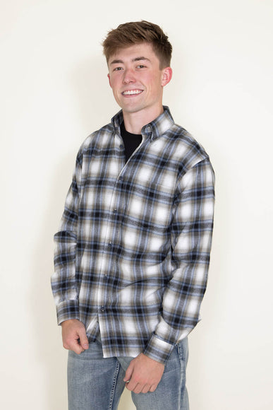 Plaid Flannel Shirt for Men in Green/Blue