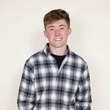 Plaid Flannel Shirt for Men in Green/Blue