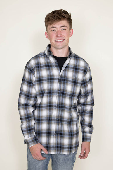 Plaid Flannel Shirt for Men in Green/Blue