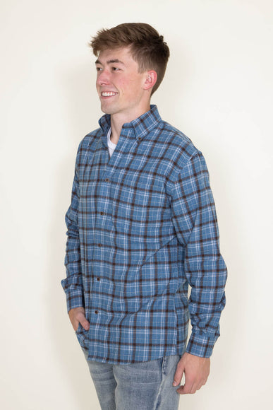 Plaid Flannel Shirt for Men in Aqua Blue