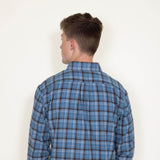 Plaid Flannel Shirt for Men in Aqua Blue