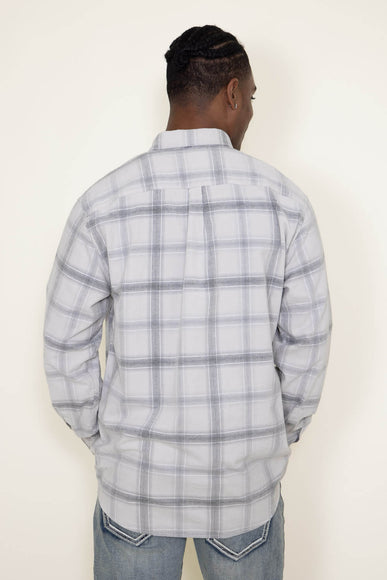 Corduroy Reverse Plaid Flannel Shirt for Men in White
