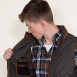  Quilted Field Vest for Men in Dark Taupe