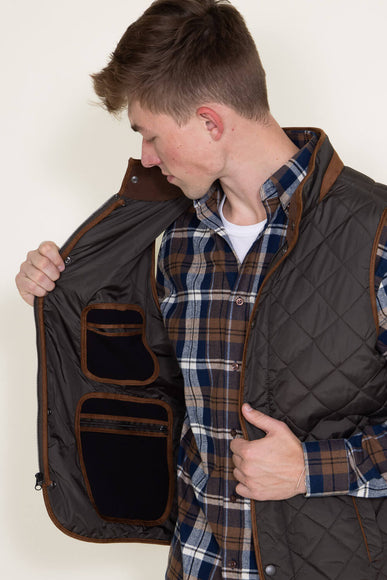 Quilted Field Vest for Men in Dark Taupe
