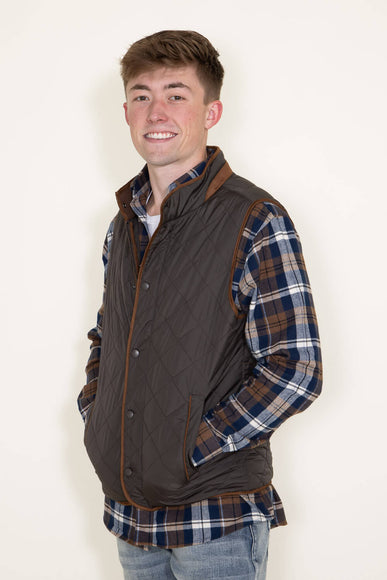  Quilted Field Vest for Men in Dark Taupe