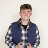 Quilted Field Vest for Men in Indigo Blue