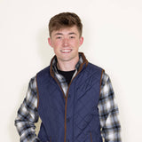 Quilted Field Vest for Men in Indigo Blue
