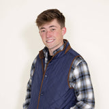 Quilted Field Vest for Men in Indigo Blue