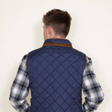 Quilted Field Vest for Men in Indigo Blue