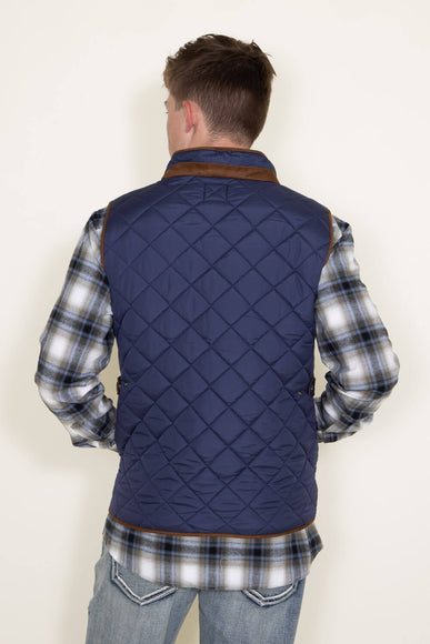 Quilted Field Vest for Men in Indigo Blue