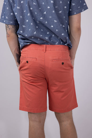 1897 Legends 9” Heavy Washed Twill Flat Front Shorts for Men in Red 