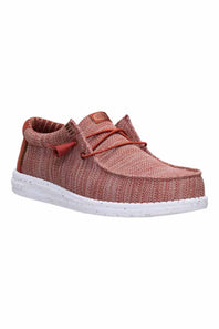 HEYDUDE Men’s Wally Stretch Sox Shoes in Burnt Red/Multi | 41898-2BI