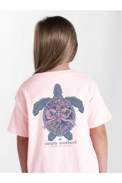 Simply Southern Youth Mandala Turtle Tracking T-Shirt for Girls in