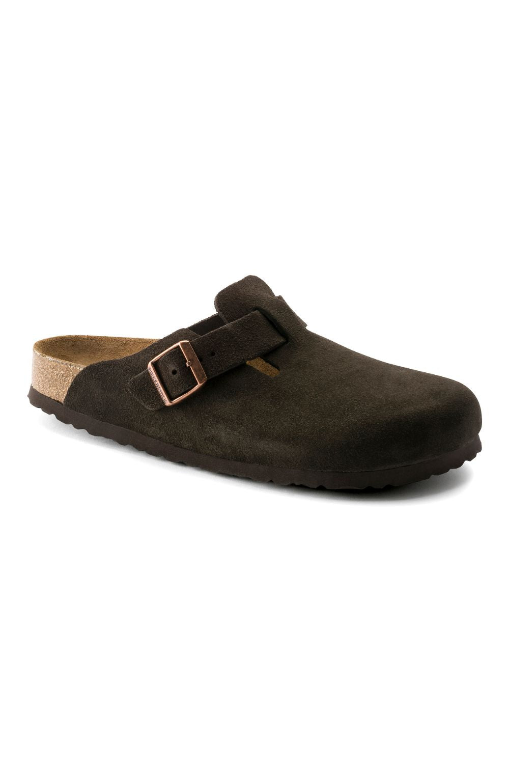 Birkenstock Boston Soft Footbed Suede Leather Clogs for Women in Mocha