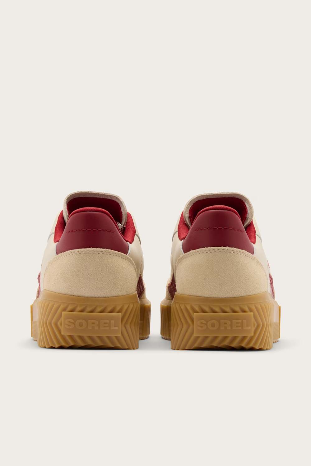 Sorel Ona Ave T-Toe Sneakers for Women in Chalk/Red | 2144991-194