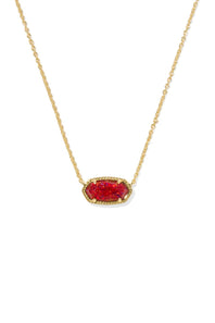 Kendra Scott Elisa Gold Pendant Necklace in Kyocera Red Opal | 9608802375
