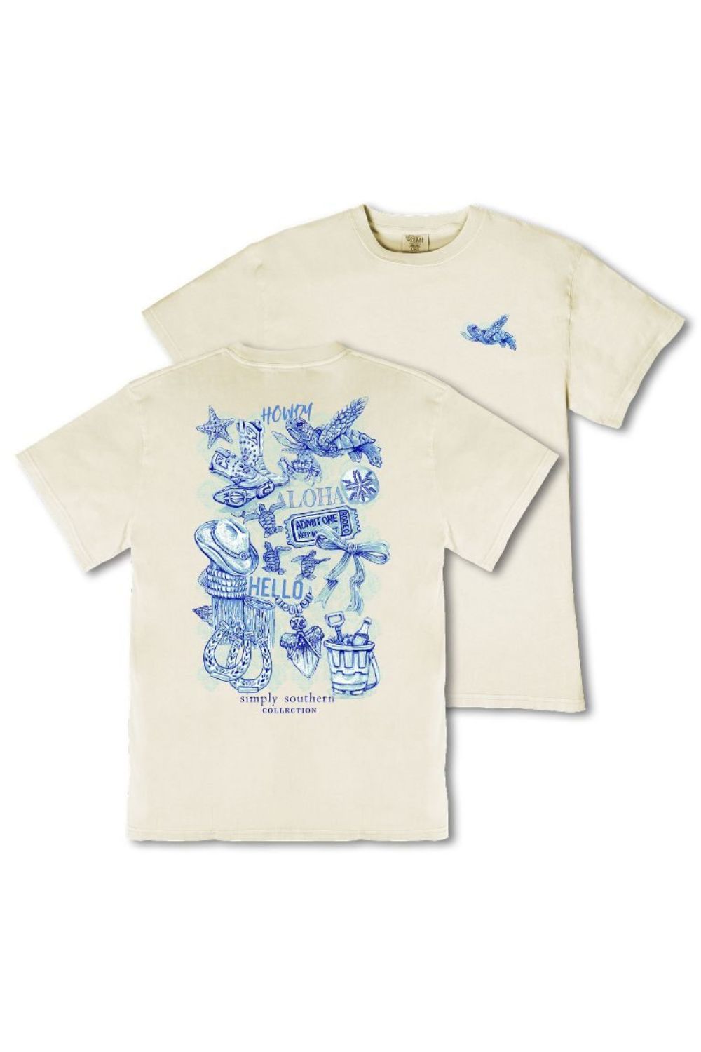 Simply Southern Plus Size Howdy Mineral Wash T-Shirt for Women in Bone