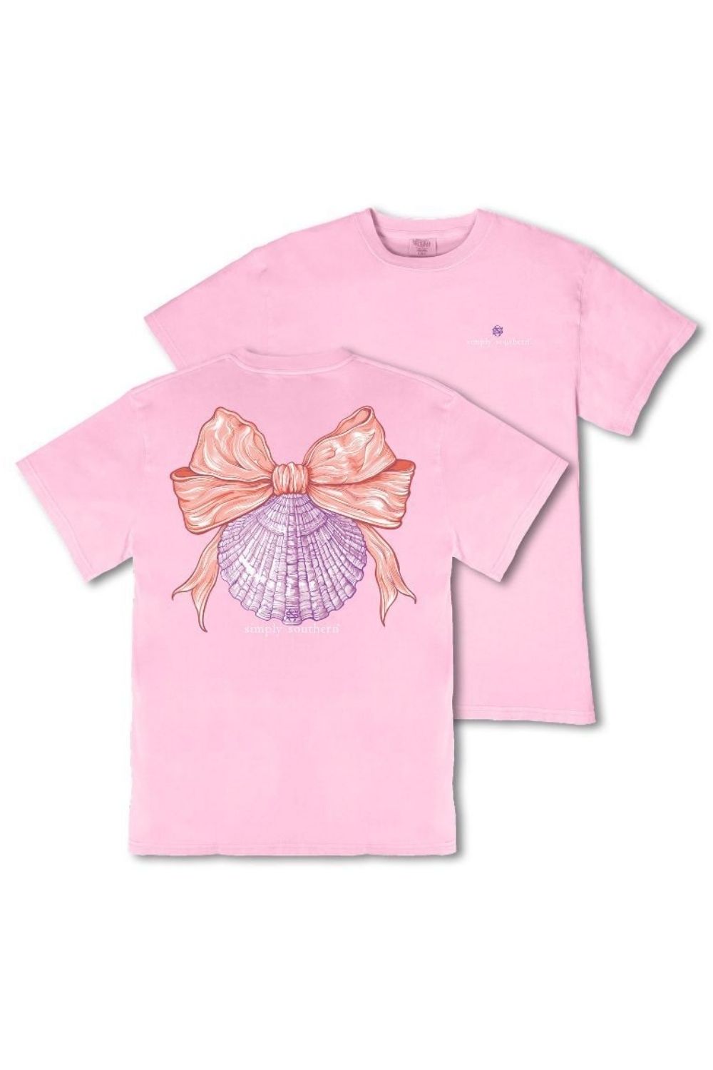 Simply Southern Plus Size Shell Mineral Wash T-Shirt for Women in Petal