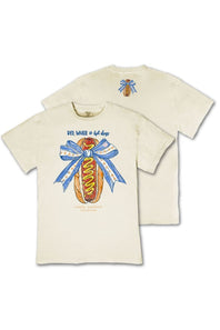 Simply Southern Youth Red White and Hot Dogs T-Shirt for Women in Bone