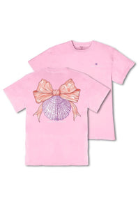 Simply Southern Youth Shell Mineral Wash T-Shirt for Girls in Petal