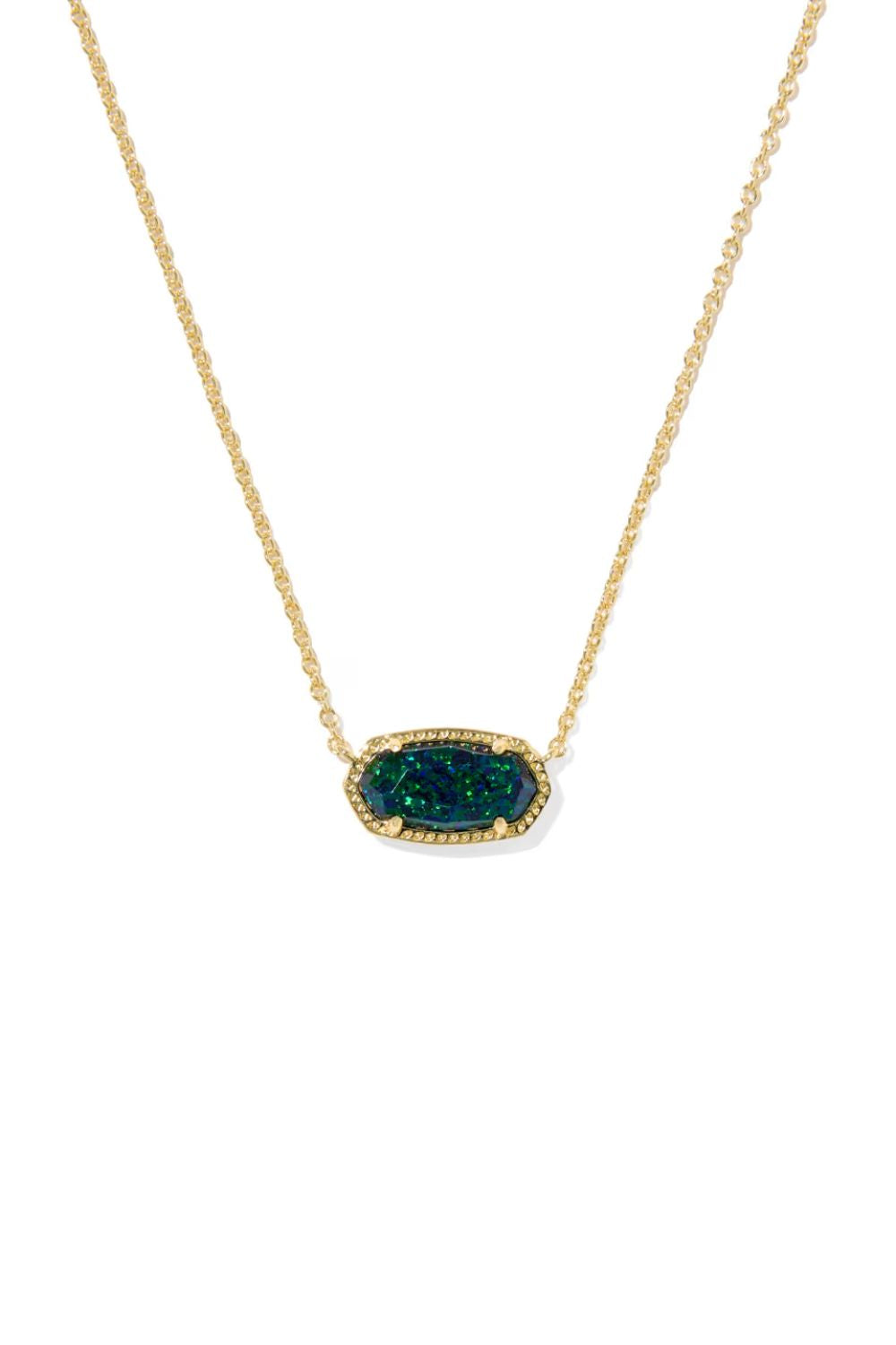 Kendra Scott Elisa Gold Pendant Necklace in Night Kyocera Opal | 9608802374